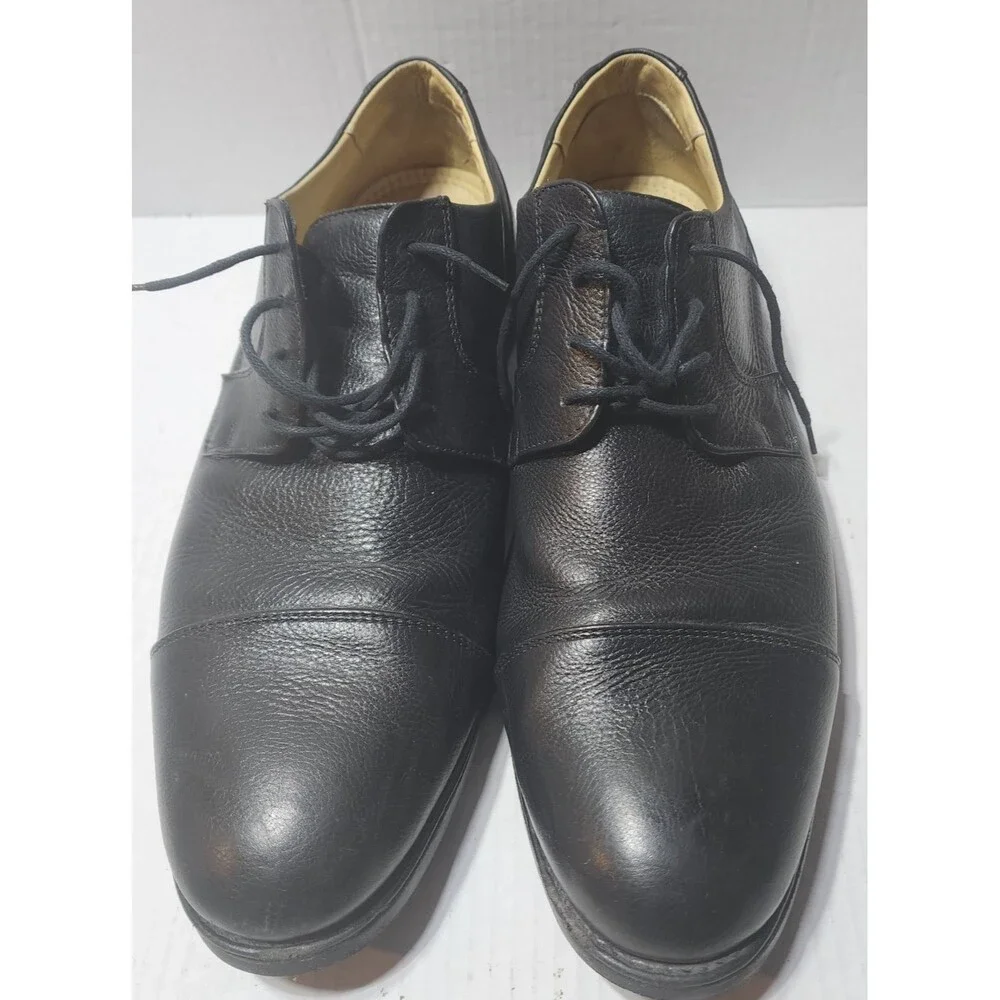 Belvedere Duke Leather Lace Up Cap Toe Oxford Black Derby Men's Shoes Size 13 D
